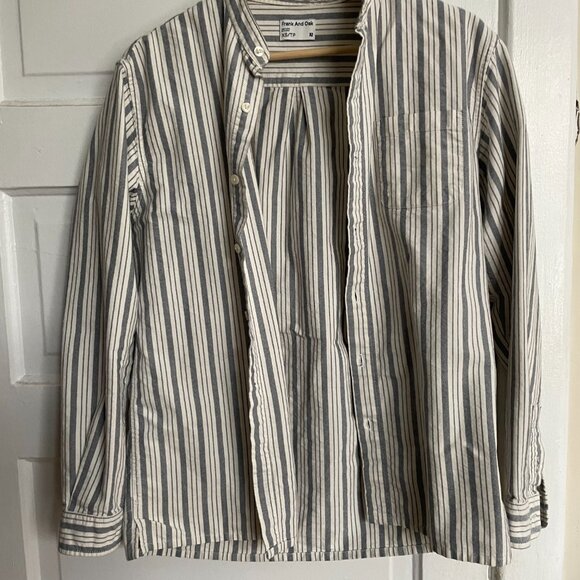 Frank & Oak Band Collar B/U 100% cotton XS stripe - Picture 3 of 5